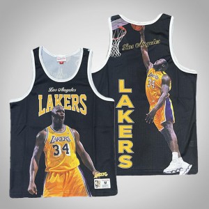 Shaquille O'Neal Los Angeles Lakers HWC Throwback NBA Khaki Black Swin –  Basketball Jersey World