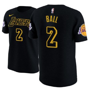 Lonzo Ball Los Angeles Lakers Gold Name and Number T-Shirt